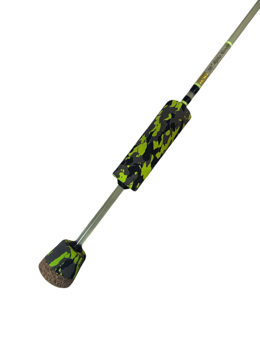 36” Black, Chartreuse  & Clear Alpha Noodle