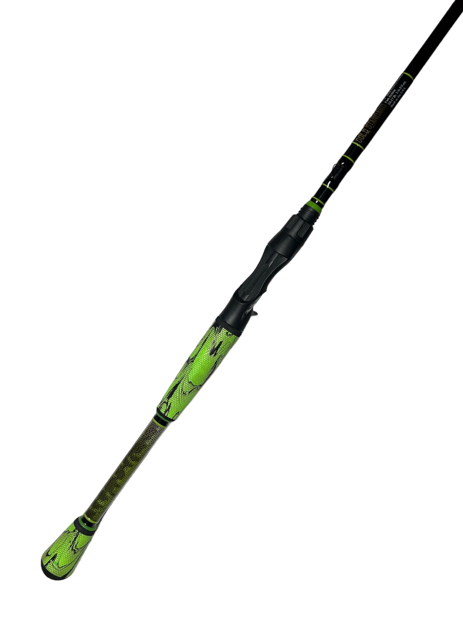 7'3 Med-Heavy Power Fast Action Bass Bully Pre-Built Casting Rod - Lime  Green