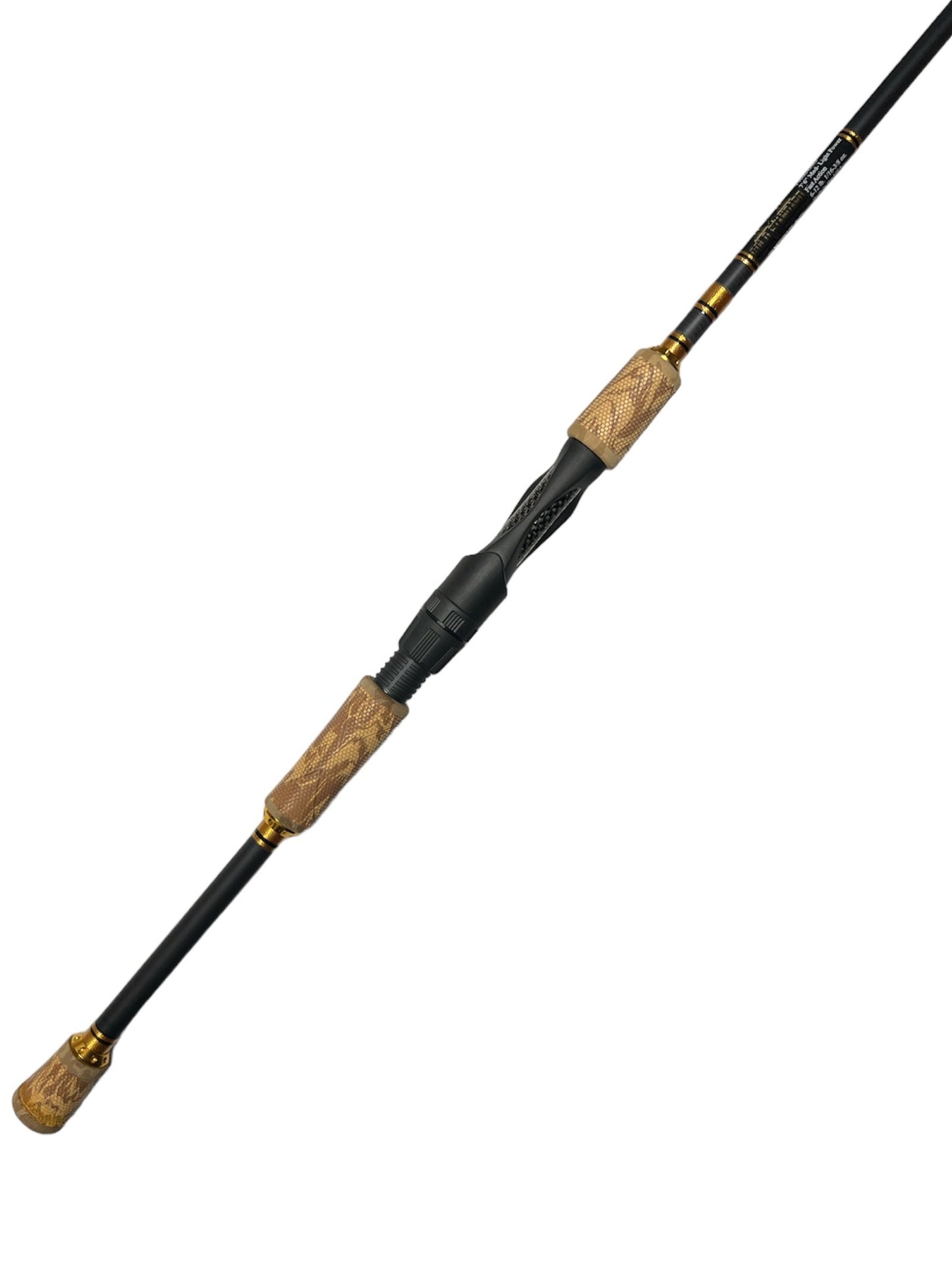 7'6" Med-Light Power Fast Action Versa Series Pre-Built Spinning Rod w/ Microwave Guides - Gold & Black