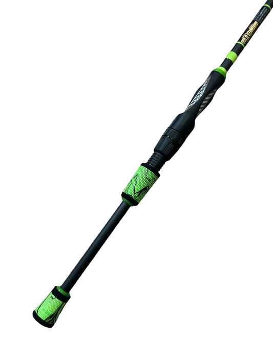 6'10" Medium-Light Power Extra-Fast Action Pre-Built Spinning Rod - Chartreuse & Black