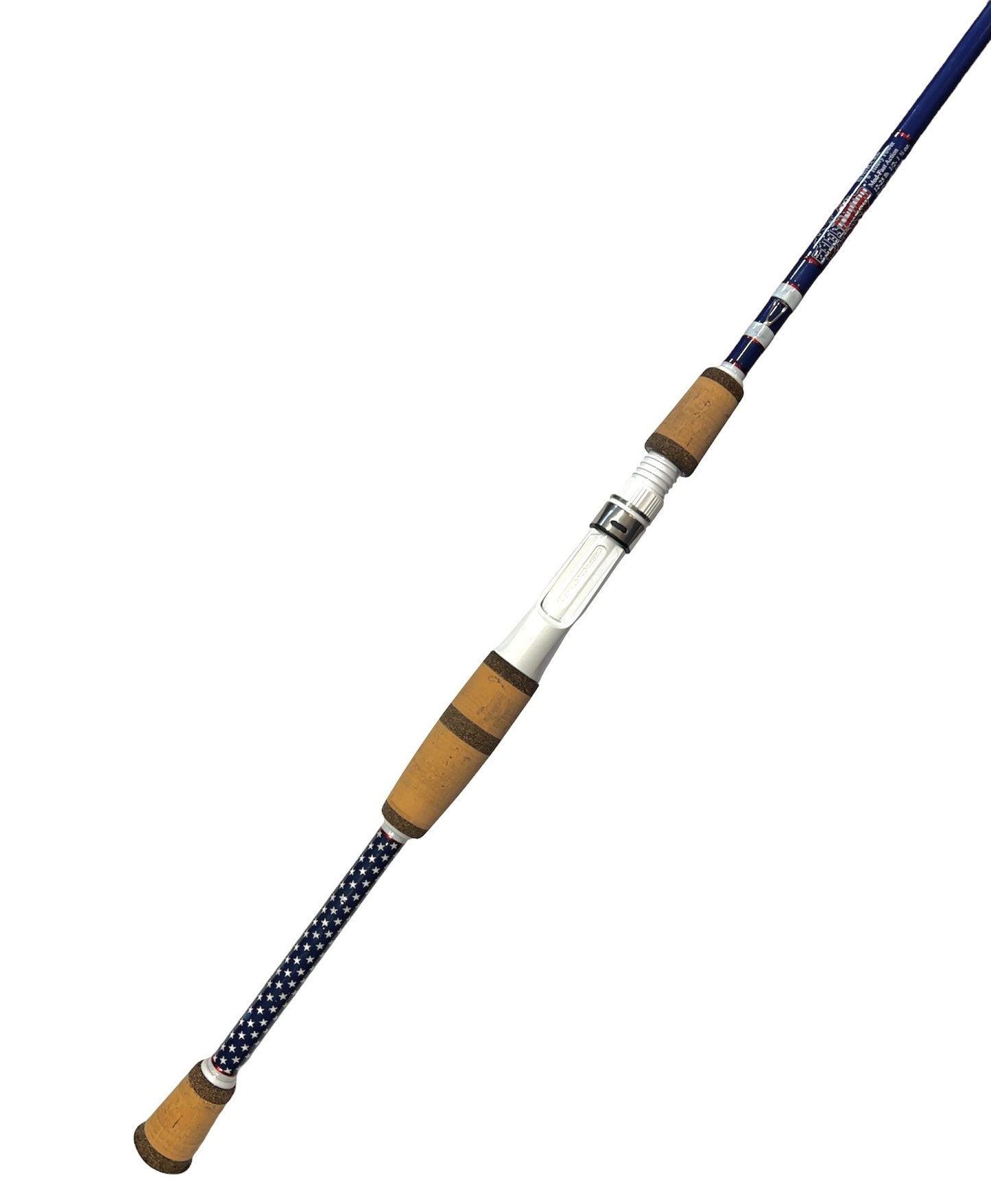 7'6" Heavy Power Mod-Fast Action Pre-Built Casting Rod - Blue & White