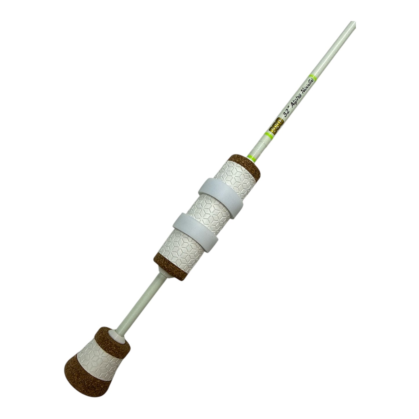 32” White & Chartreuse Alpha Noodle-  Glow Blank & White Thread!