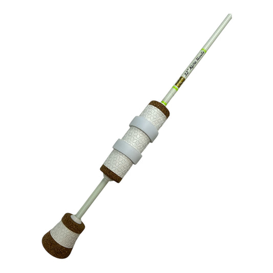 32” White & Chartreuse Alpha Noodle-  Glow Blank & White Thread!