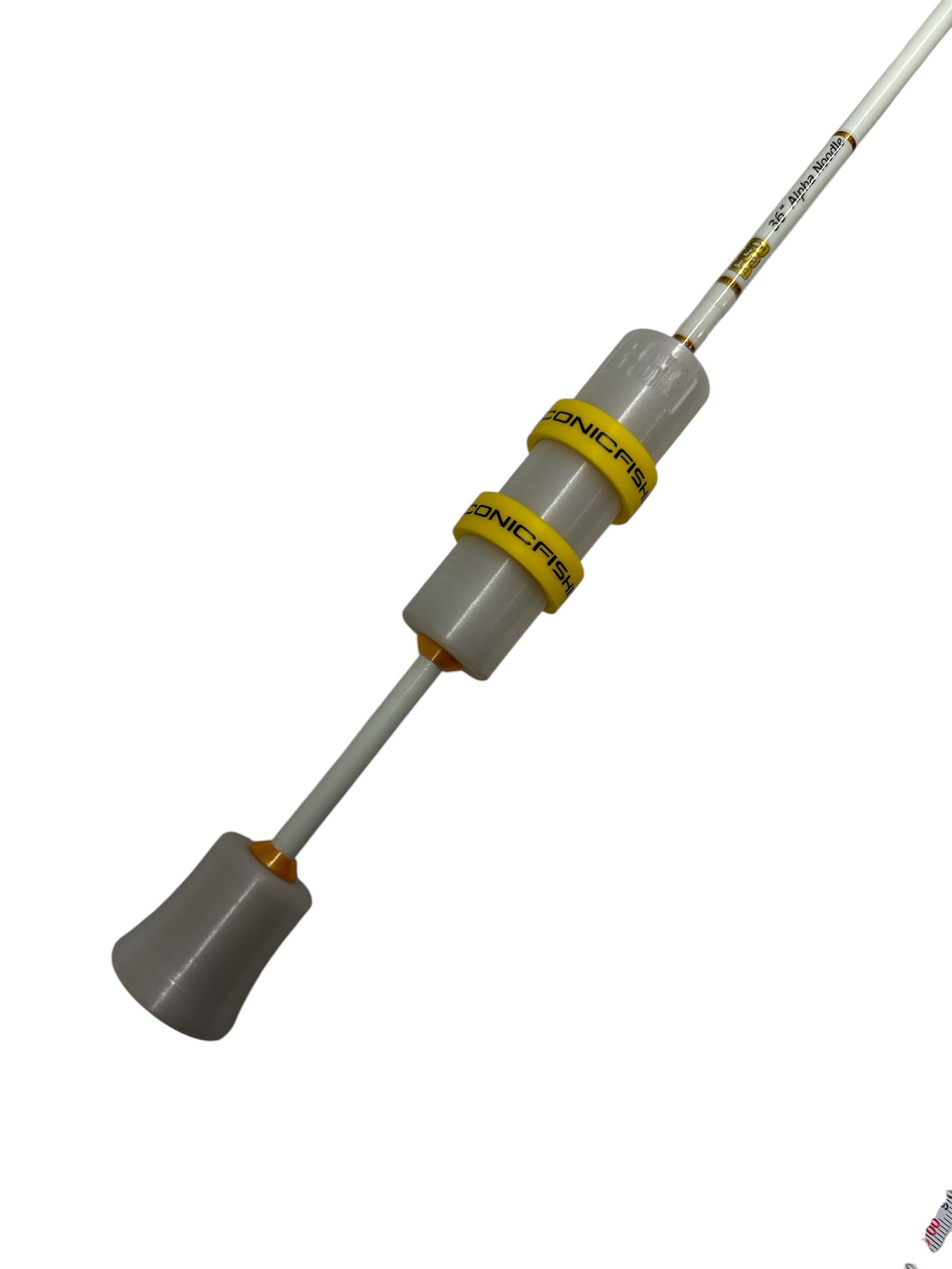 36” White & Gold Alpha Noodle- Glow Blank/Handle and 3D Printed Handle!